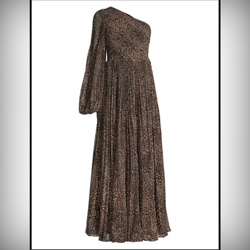 Fame And Partners The Tori One-shoulder Dress In Safari Leopard Tan Size 4